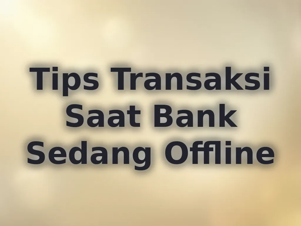Tips Transaksi Saat Bank Sedang Offline